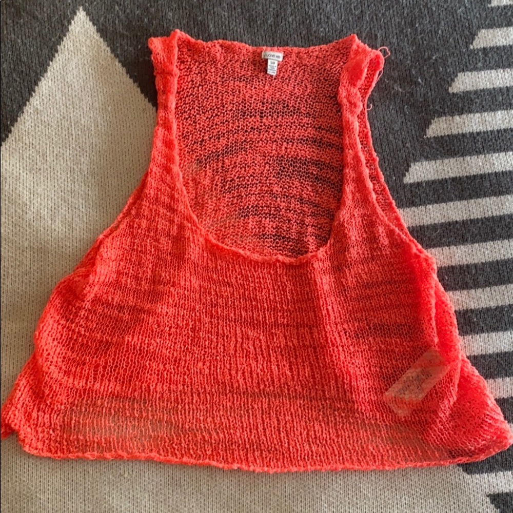 Pink/red Net style tank top